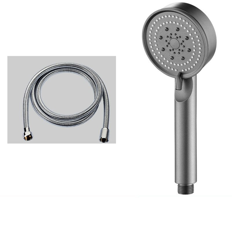 Contemporary Shower Head Combo Handheld Shower Head Plastic Wall-Mount Round Shower Combo Gun Grey Shower Head with Hose Clearhalo 'Bathroom Remodel & Bathroom Fixtures' 'Home Improvement' 'home_improvement' 'home_improvement_shower_heads' 'Shower Heads' 'shower_heads' 'Showers & Bathtubs Plumbing' 'Showers & Bathtubs' 6836777