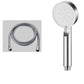 Contemporary Shower Head Combo Handheld Shower Head Plastic Wall-Mount Round Shower Combo Silver Shower Head with Hose Clearhalo 'Bathroom Remodel & Bathroom Fixtures' 'Home Improvement' 'home_improvement' 'home_improvement_shower_heads' 'Shower Heads' 'shower_heads' 'Showers & Bathtubs Plumbing' 'Showers & Bathtubs' 6836779