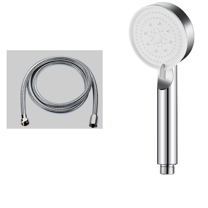 Contemporary Shower Head Combo Handheld Shower Head Plastic Wall-Mount Round Shower Combo Silver Shower Head with Hose Clearhalo 'Bathroom Remodel & Bathroom Fixtures' 'Home Improvement' 'home_improvement' 'home_improvement_shower_heads' 'Shower Heads' 'shower_heads' 'Showers & Bathtubs Plumbing' 'Showers & Bathtubs' 6836779