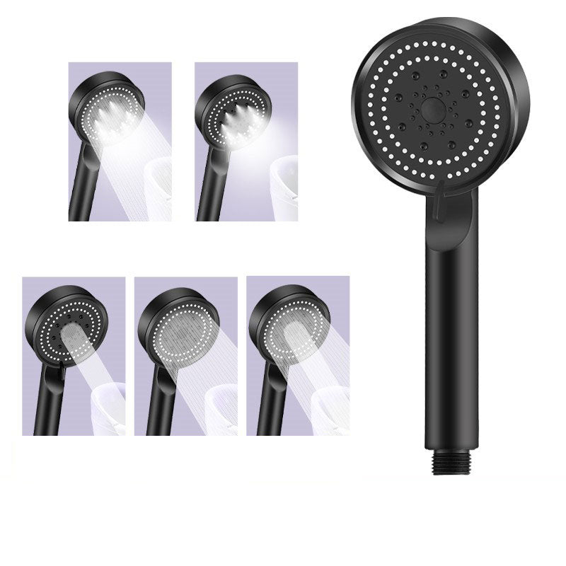 Contemporary Shower Head Combo Handheld Shower Head Plastic Wall-Mount Round Shower Combo Black Hand Shower None Clearhalo 'Bathroom Remodel & Bathroom Fixtures' 'Home Improvement' 'home_improvement' 'home_improvement_shower_heads' 'Shower Heads' 'shower_heads' 'Showers & Bathtubs Plumbing' 'Showers & Bathtubs' 6836782