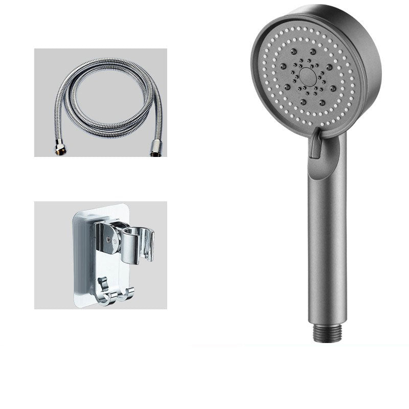 Contemporary Shower Head Combo Handheld Shower Head Plastic Wall-Mount Round Shower Combo Gun Grey Shower Heads & Hose & Wall pedestal Clearhalo 'Bathroom Remodel & Bathroom Fixtures' 'Home Improvement' 'home_improvement' 'home_improvement_shower_heads' 'Shower Heads' 'shower_heads' 'Showers & Bathtubs Plumbing' 'Showers & Bathtubs' 6836785