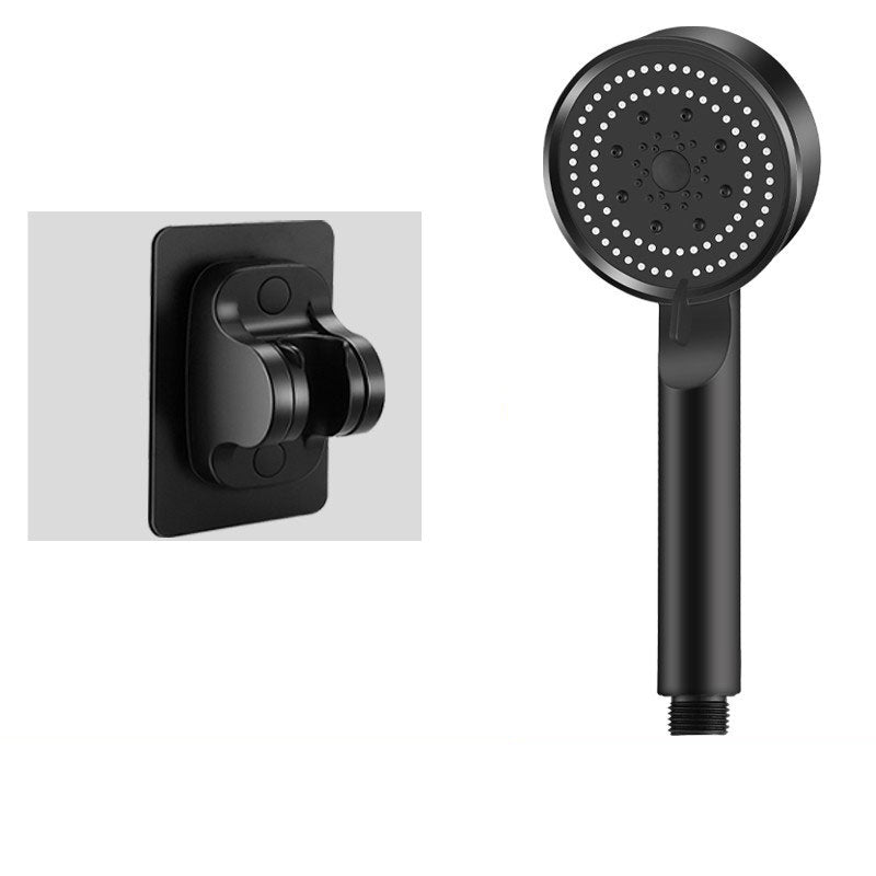 Contemporary Shower Head Combo Handheld Shower Head Plastic Wall-Mount Round Shower Combo Black Shower Head with Wall Pedestal None Clearhalo 'Bathroom Remodel & Bathroom Fixtures' 'Home Improvement' 'home_improvement' 'home_improvement_shower_heads' 'Shower Heads' 'shower_heads' 'Showers & Bathtubs Plumbing' 'Showers & Bathtubs' 6836788