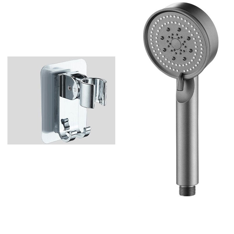 Contemporary Shower Head Combo Handheld Shower Head Plastic Wall-Mount Round Shower Combo Gun Grey Shower Head with Wall Pedestal None Clearhalo 'Bathroom Remodel & Bathroom Fixtures' 'Home Improvement' 'home_improvement' 'home_improvement_shower_heads' 'Shower Heads' 'shower_heads' 'Showers & Bathtubs Plumbing' 'Showers & Bathtubs' 6836795