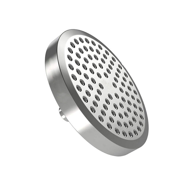 Contemporary Fixed Shower Head Round Metal Spray Head in Silver Clearhalo 'Bathroom Remodel & Bathroom Fixtures' 'Home Improvement' 'home_improvement' 'home_improvement_shower_heads' 'Shower Heads' 'shower_heads' 'Showers & Bathtubs Plumbing' 'Showers & Bathtubs' 6836806