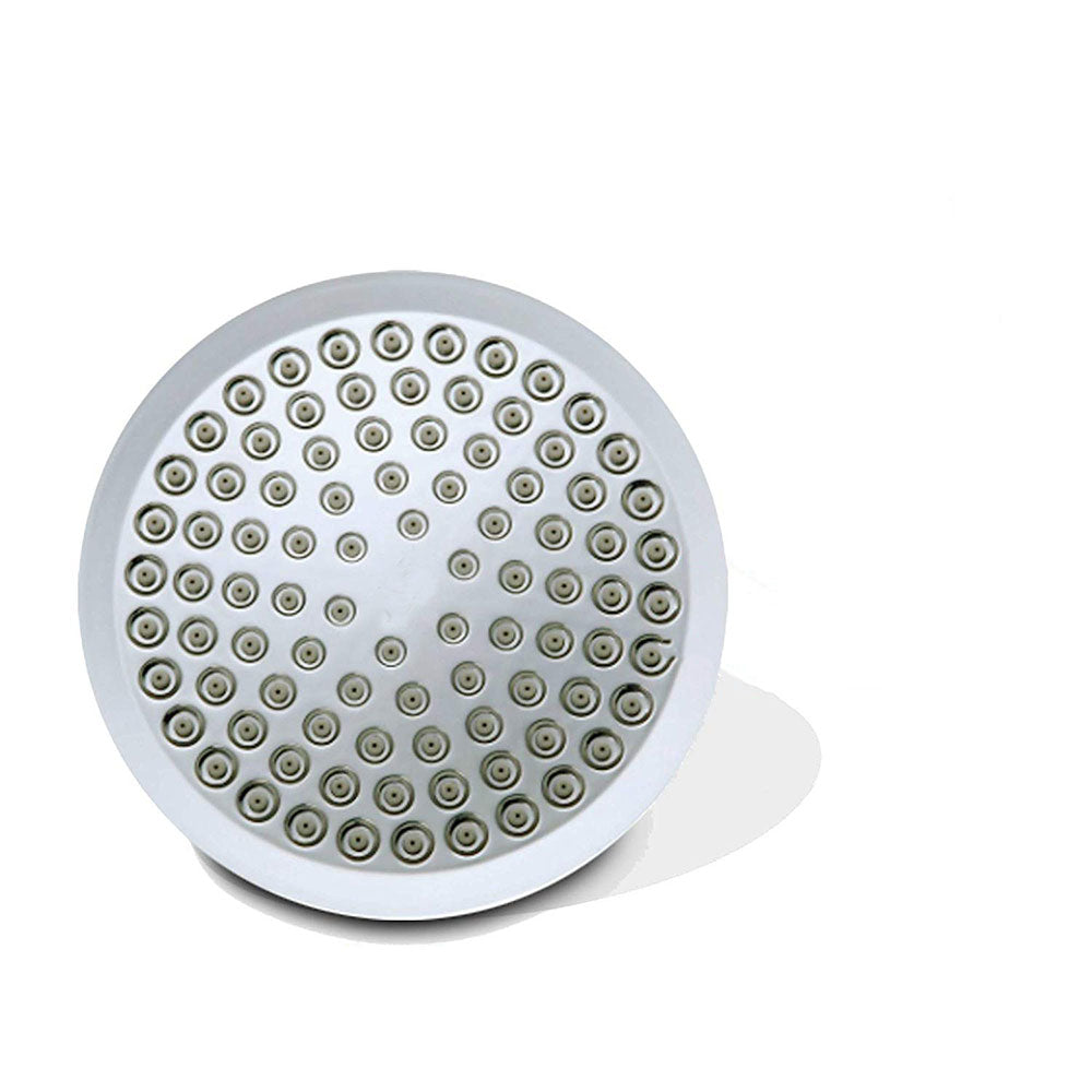 Contemporary Fixed Shower Head Round Metal Spray Head in Silver Clearhalo 'Bathroom Remodel & Bathroom Fixtures' 'Home Improvement' 'home_improvement' 'home_improvement_shower_heads' 'Shower Heads' 'shower_heads' 'Showers & Bathtubs Plumbing' 'Showers & Bathtubs' 6836807