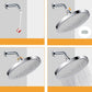 Contemporary Fixed Shower Head Round Metal Spray Head in Silver Clearhalo 'Bathroom Remodel & Bathroom Fixtures' 'Home Improvement' 'home_improvement' 'home_improvement_shower_heads' 'Shower Heads' 'shower_heads' 'Showers & Bathtubs Plumbing' 'Showers & Bathtubs' 6836810