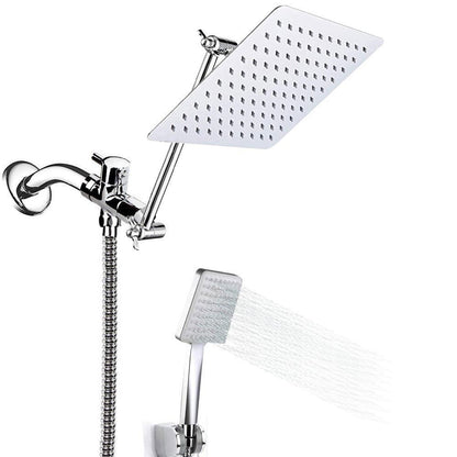 Contemporary Shower Head Combo Polished Stainless Steel Wall-Mount Shower Head Stainless Steel Clearhalo 'Bathroom Remodel & Bathroom Fixtures' 'Home Improvement' 'home_improvement' 'home_improvement_shower_heads' 'Shower Heads' 'shower_heads' 'Showers & Bathtubs Plumbing' 'Showers & Bathtubs' 6836813