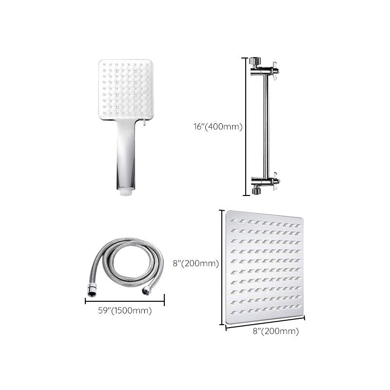 Contemporary Shower Head Combo Polished Stainless Steel Wall-Mount Shower Head Clearhalo 'Bathroom Remodel & Bathroom Fixtures' 'Home Improvement' 'home_improvement' 'home_improvement_shower_heads' 'Shower Heads' 'shower_heads' 'Showers & Bathtubs Plumbing' 'Showers & Bathtubs' 6836818