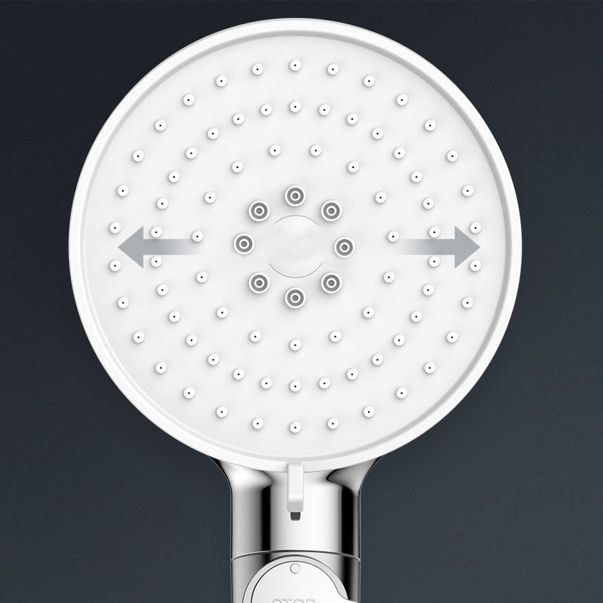 Contemporary Handheld Shower Head Round Shower Head Combo in Silver Clearhalo 'Bathroom Remodel & Bathroom Fixtures' 'Home Improvement' 'home_improvement' 'home_improvement_shower_heads' 'Shower Heads' 'shower_heads' 'Showers & Bathtubs Plumbing' 'Showers & Bathtubs' 6836824