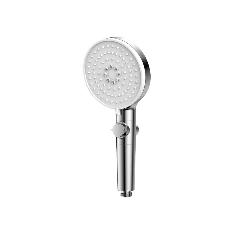 Contemporary Handheld Shower Head Round Shower Head Combo in Silver Clearhalo 'Bathroom Remodel & Bathroom Fixtures' 'Home Improvement' 'home_improvement' 'home_improvement_shower_heads' 'Shower Heads' 'shower_heads' 'Showers & Bathtubs Plumbing' 'Showers & Bathtubs' 6836827