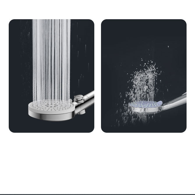 Contemporary Handheld Shower Head Round Shower Head Combo in Silver Clearhalo 'Bathroom Remodel & Bathroom Fixtures' 'Home Improvement' 'home_improvement' 'home_improvement_shower_heads' 'Shower Heads' 'shower_heads' 'Showers & Bathtubs Plumbing' 'Showers & Bathtubs' 6836828