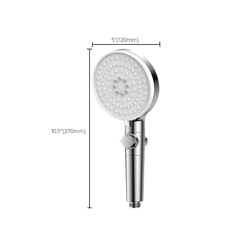 Contemporary Handheld Shower Head Round Shower Head Combo in Silver Clearhalo 'Bathroom Remodel & Bathroom Fixtures' 'Home Improvement' 'home_improvement' 'home_improvement_shower_heads' 'Shower Heads' 'shower_heads' 'Showers & Bathtubs Plumbing' 'Showers & Bathtubs' 6836833