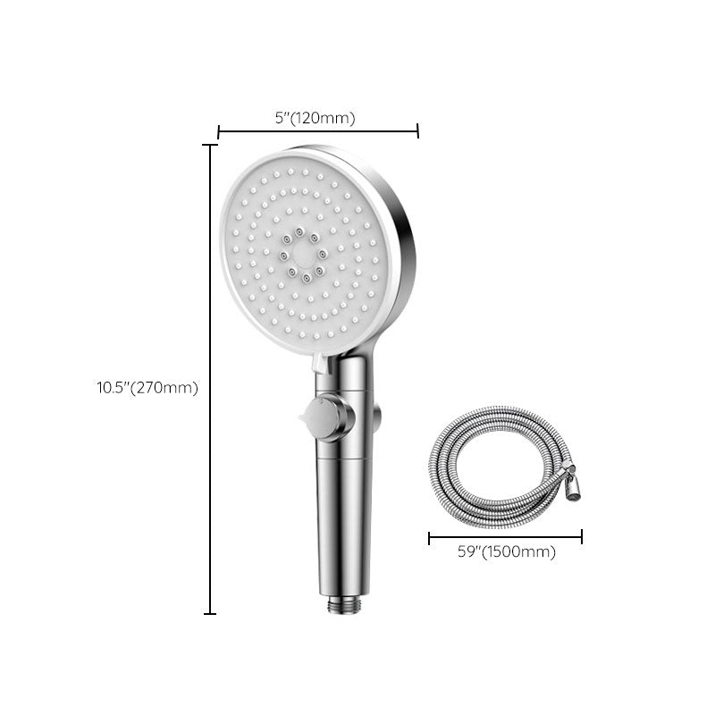 Contemporary Handheld Shower Head Round Shower Head Combo in Silver Clearhalo 'Bathroom Remodel & Bathroom Fixtures' 'Home Improvement' 'home_improvement' 'home_improvement_shower_heads' 'Shower Heads' 'shower_heads' 'Showers & Bathtubs Plumbing' 'Showers & Bathtubs' 6836834