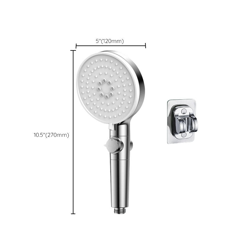 Contemporary Handheld Shower Head Round Shower Head Combo in Silver Clearhalo 'Bathroom Remodel & Bathroom Fixtures' 'Home Improvement' 'home_improvement' 'home_improvement_shower_heads' 'Shower Heads' 'shower_heads' 'Showers & Bathtubs Plumbing' 'Showers & Bathtubs' 6836836