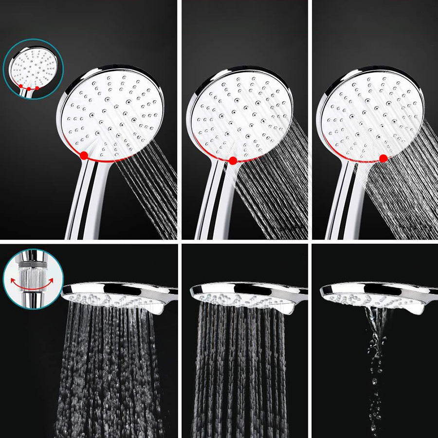 Modern Dual Shower Head Square High Arch Shower Head in Silver Clearhalo 'Bathroom Remodel & Bathroom Fixtures' 'Home Improvement' 'home_improvement' 'home_improvement_shower_heads' 'Shower Heads' 'shower_heads' 'Showers & Bathtubs Plumbing' 'Showers & Bathtubs' 6836848