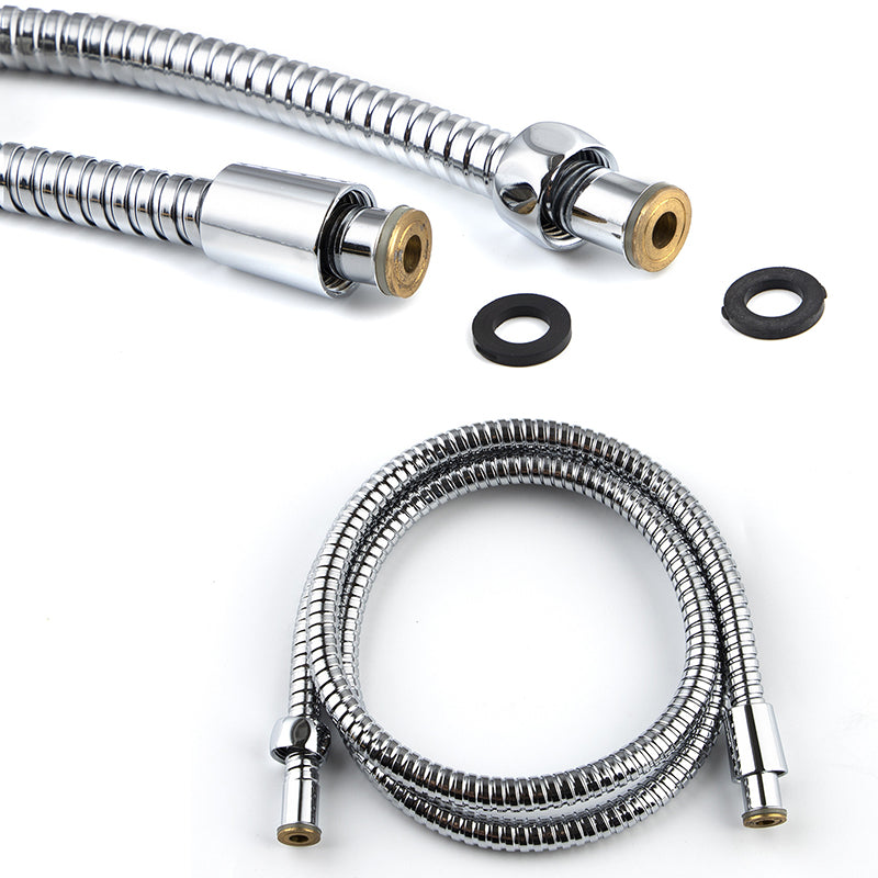 Contemporary Shower Combo Adjustable Shower Head Chrome Ceiling Mounted Round Shower Head Clearhalo 'Bathroom Remodel & Bathroom Fixtures' 'Home Improvement' 'home_improvement' 'home_improvement_shower_heads' 'Shower Heads' 'shower_heads' 'Showers & Bathtubs Plumbing' 'Showers & Bathtubs' 6836862