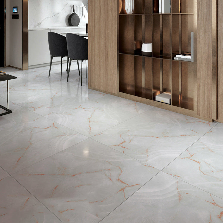 Peel and Stick Vinyl Flooring Low Gloss PVC Flooring with Marble Look White-Yellow Clearhalo 'Flooring 'Home Improvement' 'home_improvement' 'home_improvement_vinyl_flooring' 'Vinyl Flooring' 'vinyl_flooring' Walls and Ceiling' 6836904