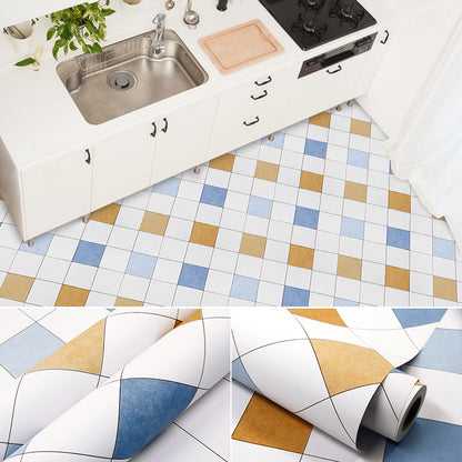 Modern PVC Flooring Geometric Pattern Peel and Stick Vinyl Plank Flooring White-Yellow Clearhalo 'Flooring 'Home Improvement' 'home_improvement' 'home_improvement_vinyl_flooring' 'Vinyl Flooring' 'vinyl_flooring' Walls and Ceiling' 6836989