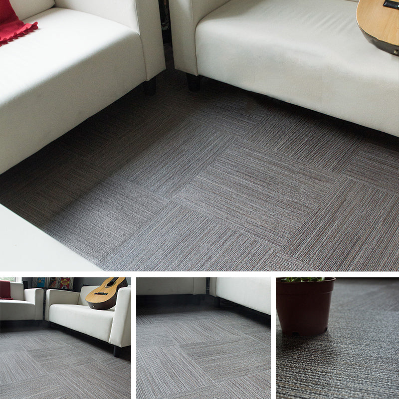 Peel and Stick Vinyl Flooring Fabric Look Vinyl Flooring with Square Edge Brown Grey Clearhalo 'Flooring 'Home Improvement' 'home_improvement' 'home_improvement_vinyl_flooring' 'Vinyl Flooring' 'vinyl_flooring' Walls and Ceiling' 6837043