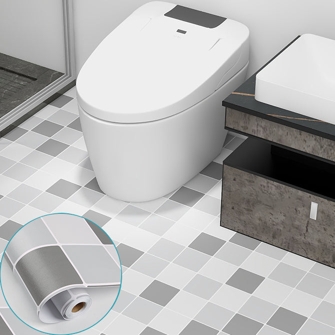 Modern Vinyl Plank Peel and Stick Lattice Print PVC Flooring for Bathroom Light Gray-White Clearhalo 'Flooring 'Home Improvement' 'home_improvement' 'home_improvement_vinyl_flooring' 'Vinyl Flooring' 'vinyl_flooring' Walls and Ceiling' 6837081