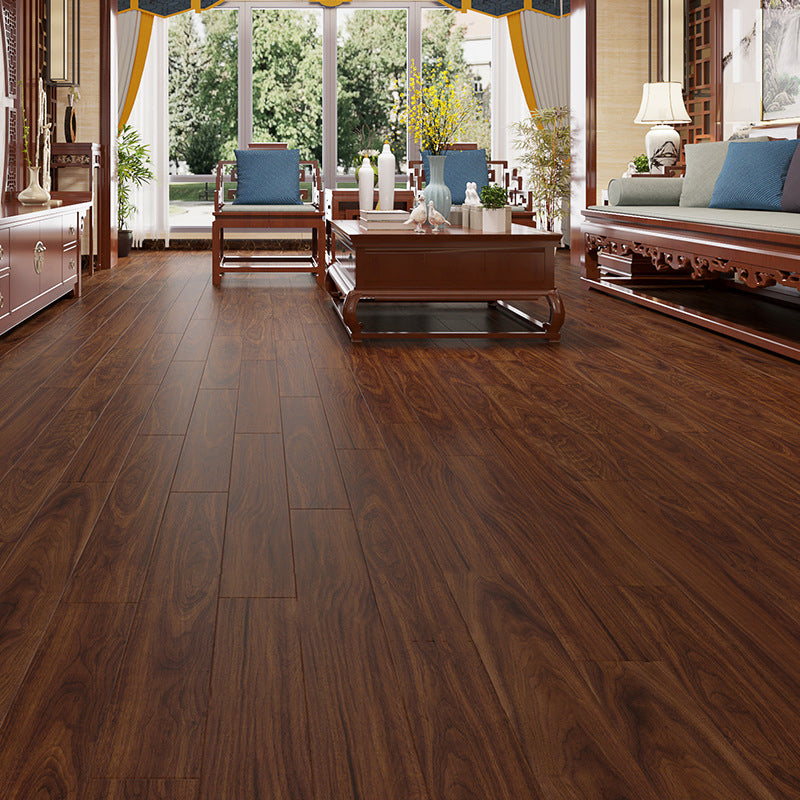 Wooden Laminate Floor Water-Resistant Tongue and Groove Llocking Laminate Plank Flooring Walnut Clearhalo 'Flooring 'Home Improvement' 'home_improvement' 'home_improvement_laminate_flooring' 'Laminate Flooring' 'laminate_flooring' Walls and Ceiling' 6837194