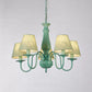 Fabric Coolie Shade Pendant Light Kid Bedroom Macaron Loft Chandelier in Green Finish 5 Green Clearhalo 'Ceiling Lights' 'Chandeliers' Lighting' options 68387_2acd914d-a22e-4d1b-8a2b-0859a8edc1b3