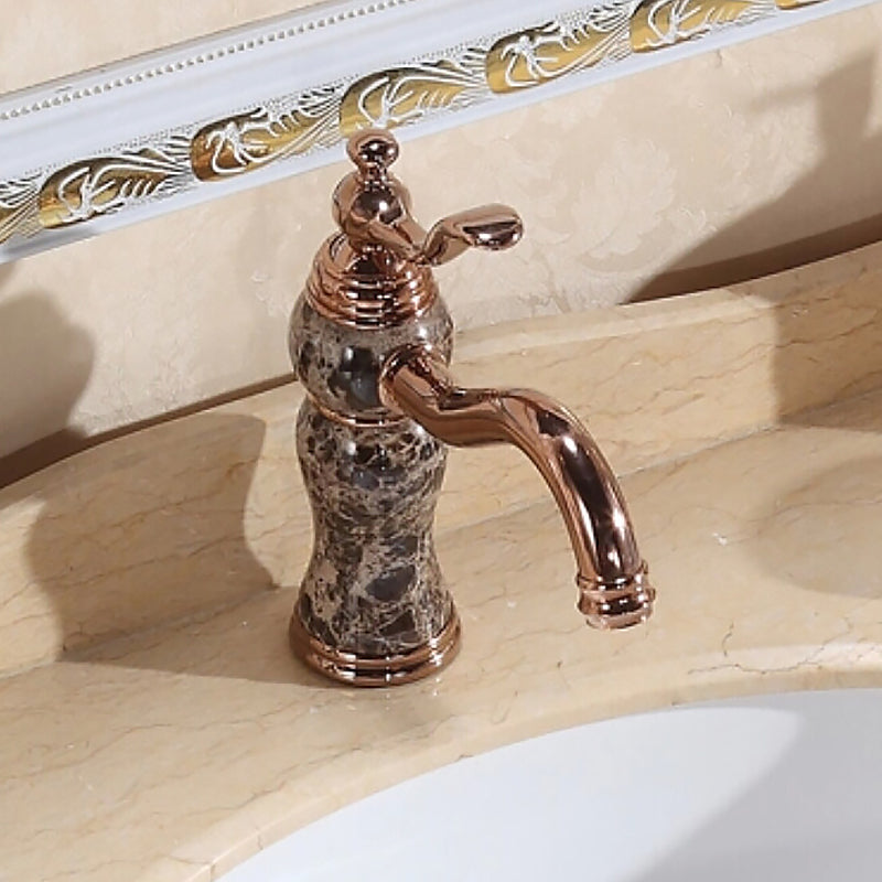 Luxury Vessel Sink Faucet Brass Lever Handles Basin Lavatory Faucet Rose Gold Clearhalo 'Bathroom Remodel & Bathroom Fixtures' 'Bathroom Sink Faucets' 'Bathroom Sinks & Faucet Components' 'bathroom_sink_faucets' 'Home Improvement' 'home_improvement' 'home_improvement_bathroom_sink_faucets' 6841790