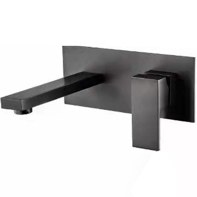 Modern Wall Mounted Faucets Copper Widespread Wall Mounted Bathroom Sink Faucet Grey Clearhalo 'Bathroom Remodel & Bathroom Fixtures' 'Bathroom Sink Faucets' 'Bathroom Sinks & Faucet Components' 'bathroom_sink_faucets' 'Home Improvement' 'home_improvement' 'home_improvement_bathroom_sink_faucets' 6841799