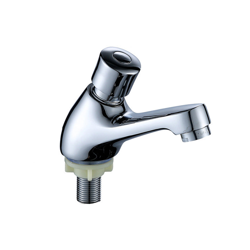 Modern Vessel Sink Faucet Brass Knob Handle Low Arc Basin Lavatory Faucet Chrome Clearhalo 'Bathroom Remodel & Bathroom Fixtures' 'Bathroom Sink Faucets' 'Bathroom Sinks & Faucet Components' 'bathroom_sink_faucets' 'Home Improvement' 'home_improvement' 'home_improvement_bathroom_sink_faucets' 6841837