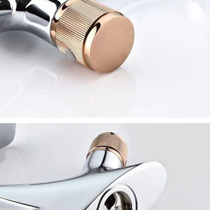 Knob Handle Faucet Contemporary Style Faucet with Waterfall Spout Clearhalo 'Bathroom Remodel & Bathroom Fixtures' 'Bathroom Sink Faucets' 'Bathroom Sinks & Faucet Components' 'bathroom_sink_faucets' 'Home Improvement' 'home_improvement' 'home_improvement_bathroom_sink_faucets' 6841861