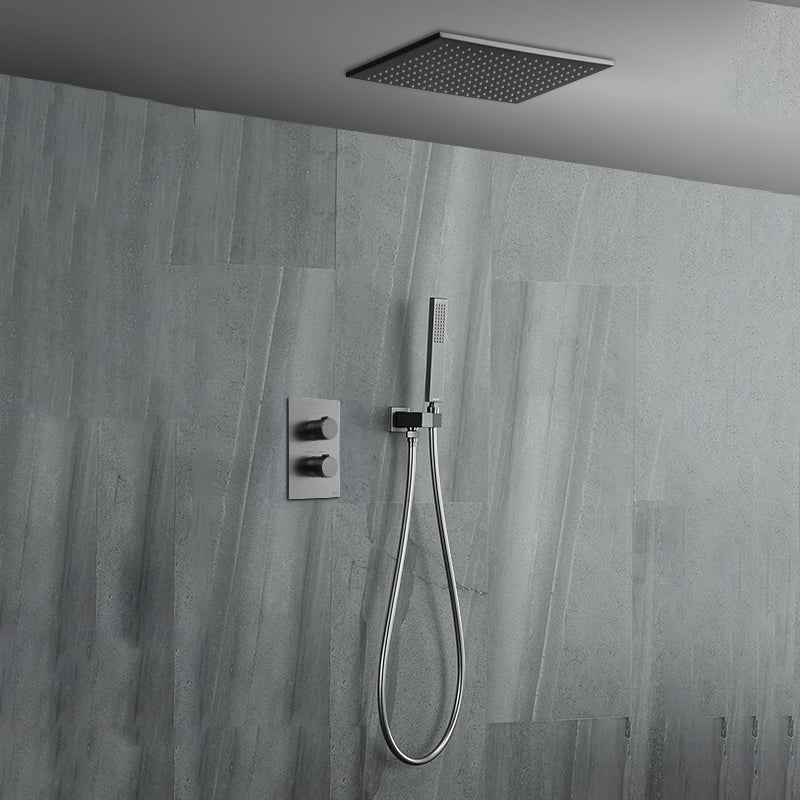 Modern Shower Set Brass Adjustable Shower Head Ceiling Mounted Shower Head Combo Ceiling Top Spray 2 Clearhalo 'Bathroom Remodel & Bathroom Fixtures' 'Home Improvement' 'home_improvement' 'home_improvement_shower_faucets' 'Shower Faucets & Systems' 'shower_faucets' 'Showers & Bathtubs Plumbing' 'Showers & Bathtubs' 6841895