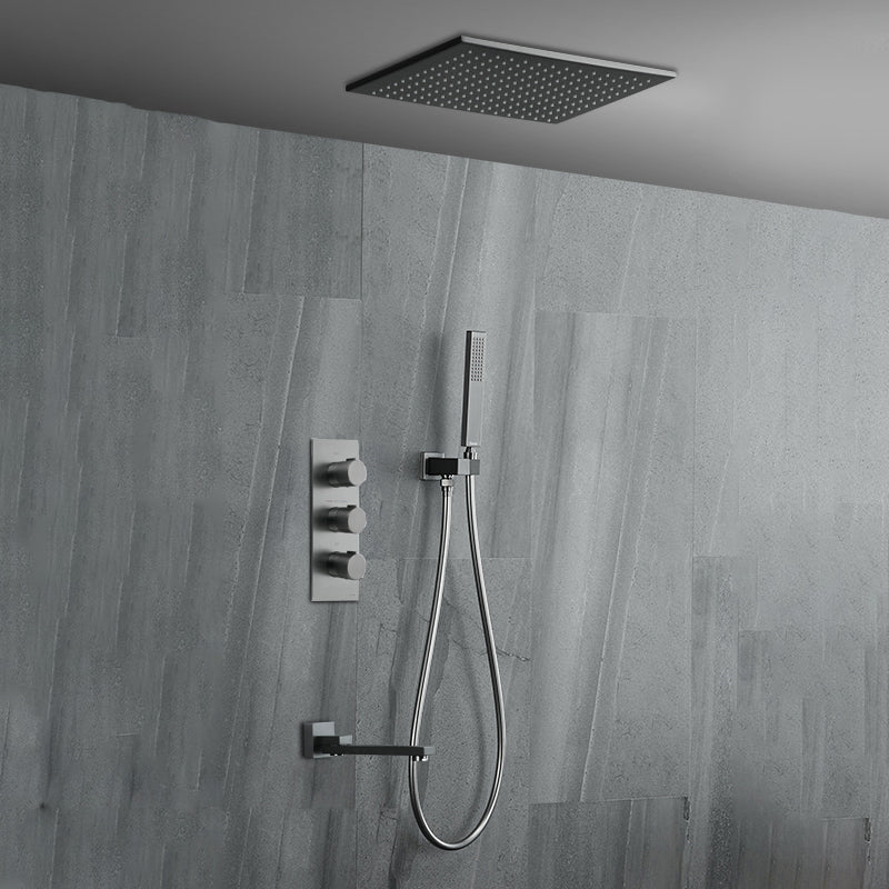 Modern Shower Set Brass Adjustable Shower Head Ceiling Mounted Shower Head Combo Ceiling Top Spray 3 Clearhalo 'Bathroom Remodel & Bathroom Fixtures' 'Home Improvement' 'home_improvement' 'home_improvement_shower_faucets' 'Shower Faucets & Systems' 'shower_faucets' 'Showers & Bathtubs Plumbing' 'Showers & Bathtubs' 6841897