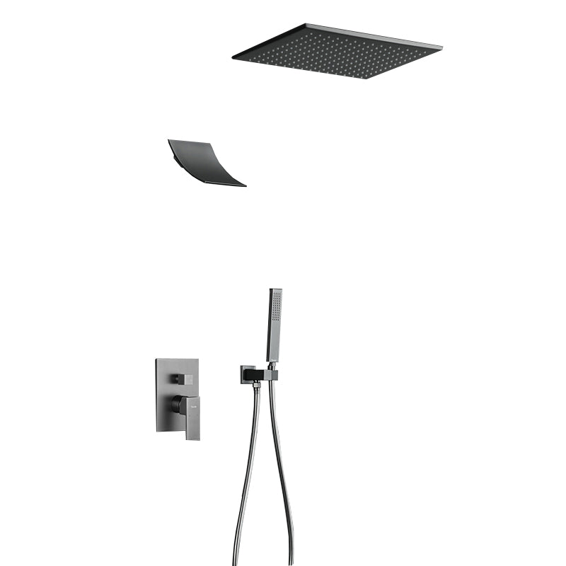 Modern Shower Trim Brass Valve Included Ceiling Mounted Shower System 12" Three-function Hot and Cold Models Clearhalo 'Bathroom Remodel & Bathroom Fixtures' 'Home Improvement' 'home_improvement' 'home_improvement_shower_faucets' 'Shower Faucets & Systems' 'shower_faucets' 'Showers & Bathtubs Plumbing' 'Showers & Bathtubs' 6841911