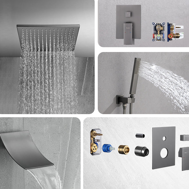 Modern Shower Trim Brass Valve Included Ceiling Mounted Shower System Clearhalo 'Bathroom Remodel & Bathroom Fixtures' 'Home Improvement' 'home_improvement' 'home_improvement_shower_faucets' 'Shower Faucets & Systems' 'shower_faucets' 'Showers & Bathtubs Plumbing' 'Showers & Bathtubs' 6841913