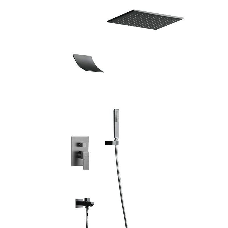 Modern Shower Trim Brass Valve Included Ceiling Mounted Shower System 10" Four-function Hot and Cold Models Clearhalo 'Bathroom Remodel & Bathroom Fixtures' 'Home Improvement' 'home_improvement' 'home_improvement_shower_faucets' 'Shower Faucets & Systems' 'shower_faucets' 'Showers & Bathtubs Plumbing' 'Showers & Bathtubs' 6841916