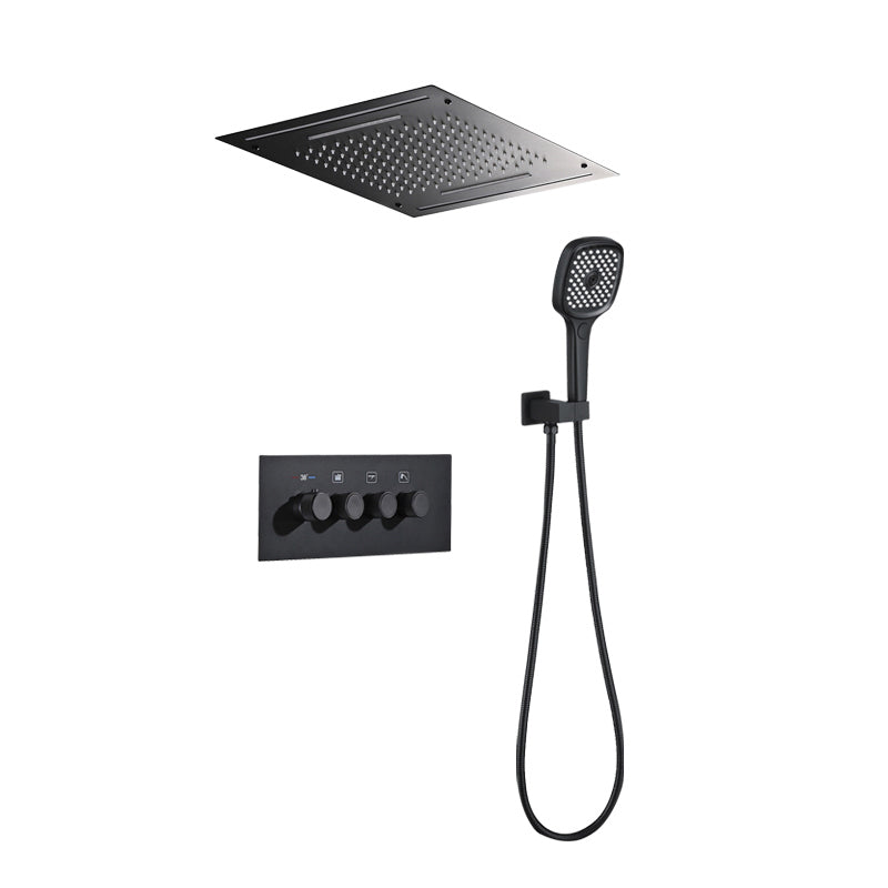 Modern Shower Trim Brass Temperature Control Ceiling Mounted Shower System Black 2 Clearhalo 'Bathroom Remodel & Bathroom Fixtures' 'Home Improvement' 'home_improvement' 'home_improvement_shower_faucets' 'Shower Faucets & Systems' 'shower_faucets' 'Showers & Bathtubs Plumbing' 'Showers & Bathtubs' 6841960