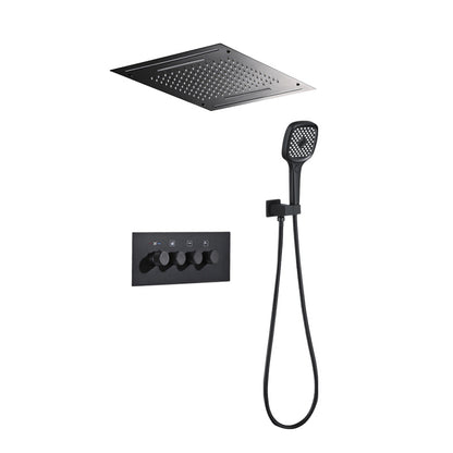 Modern Shower Trim Brass Temperature Control Ceiling Mounted Shower System Black 2 Clearhalo 'Bathroom Remodel & Bathroom Fixtures' 'Home Improvement' 'home_improvement' 'home_improvement_shower_faucets' 'Shower Faucets & Systems' 'shower_faucets' 'Showers & Bathtubs Plumbing' 'Showers & Bathtubs' 6841960