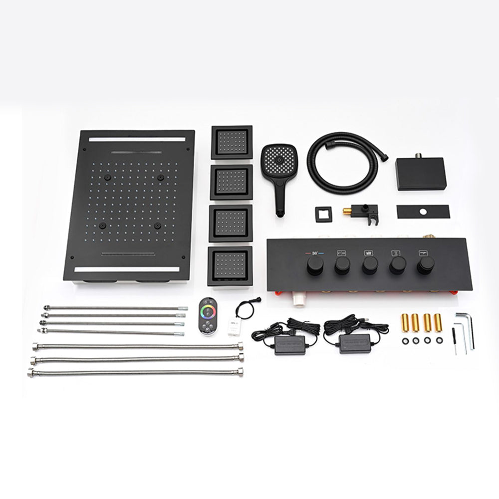 Modern Shower Trim Brass Temperature Control Ceiling Mounted Shower System Clearhalo 'Bathroom Remodel & Bathroom Fixtures' 'Home Improvement' 'home_improvement' 'home_improvement_shower_faucets' 'Shower Faucets & Systems' 'shower_faucets' 'Showers & Bathtubs Plumbing' 'Showers & Bathtubs' 6841978