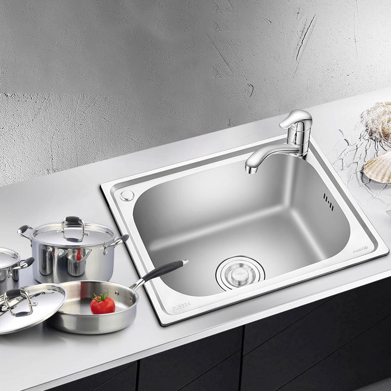 2 Holes Kitchen Sink Rectangle Stainless Steel Sink With Strainer Clearhalo 'Home Improvement' 'home_improvement' 'home_improvement_kitchen_sinks' 'Kitchen Remodel & Kitchen Fixtures' 'Kitchen Sinks & Faucet Components' 'Kitchen Sinks' 'kitchen_sinks' 6841989