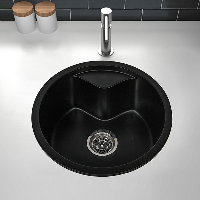 Modern Round Quartz Sink Solid Color Kitchen Sink with Faucet Clearhalo 'Home Improvement' 'home_improvement' 'home_improvement_kitchen_sinks' 'Kitchen Remodel & Kitchen Fixtures' 'Kitchen Sinks & Faucet Components' 'Kitchen Sinks' 'kitchen_sinks' 6842020