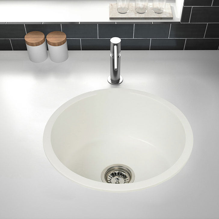Modern Round Quartz Sink Solid Color Kitchen Sink with Faucet Clearhalo 'Home Improvement' 'home_improvement' 'home_improvement_kitchen_sinks' 'Kitchen Remodel & Kitchen Fixtures' 'Kitchen Sinks & Faucet Components' 'Kitchen Sinks' 'kitchen_sinks' 6842022
