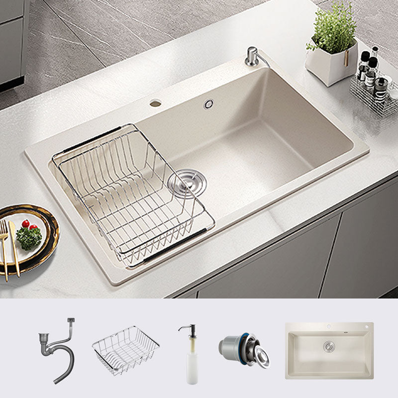 Modern Single Bowl Sink Solid Color Kitchen Sink with Overflow Hole Sink Only None Clearhalo 'Home Improvement' 'home_improvement' 'home_improvement_kitchen_sinks' 'Kitchen Remodel & Kitchen Fixtures' 'Kitchen Sinks & Faucet Components' 'Kitchen Sinks' 'kitchen_sinks' 6842038