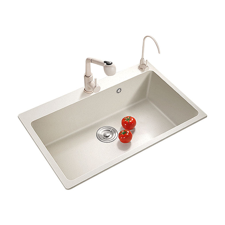 Modern Single Bowl Sink Solid Color Kitchen Sink with Overflow Hole Clearhalo 'Home Improvement' 'home_improvement' 'home_improvement_kitchen_sinks' 'Kitchen Remodel & Kitchen Fixtures' 'Kitchen Sinks & Faucet Components' 'Kitchen Sinks' 'kitchen_sinks' 6842045