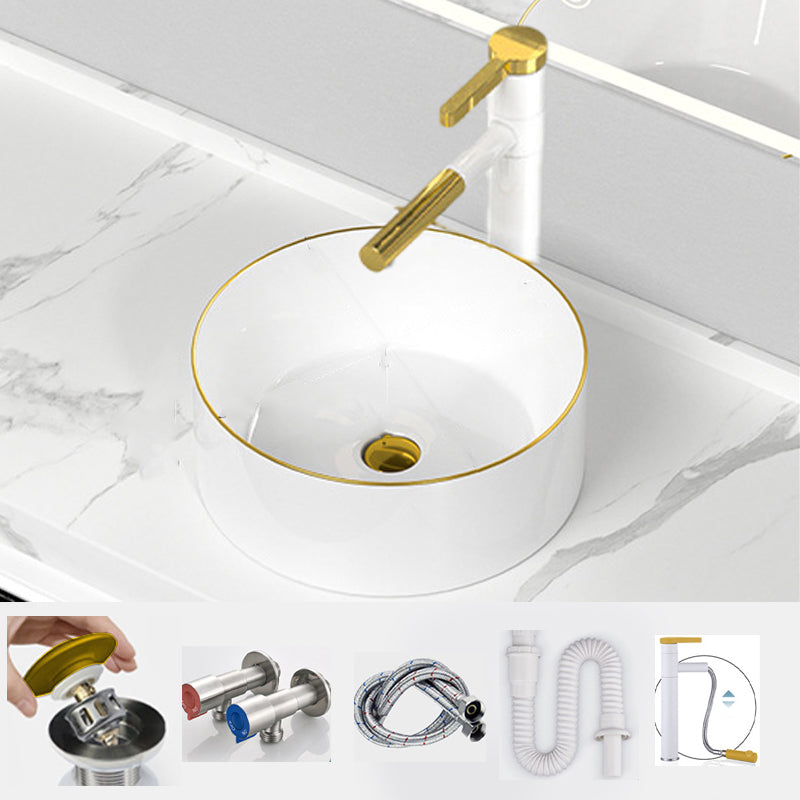 Traditional Vessel Sink Rectangular Porcelain with Overflow And Drain Assembly Wash Stand 15.7"L x 15.7"W x 5.9"H Sink with Faucet Clearhalo 'Bathroom Remodel & Bathroom Fixtures' 'Bathroom Sinks & Faucet Components' 'Bathroom Sinks' 'bathroom_sink' 'Home Improvement' 'home_improvement' 'home_improvement_bathroom_sink' 6842060