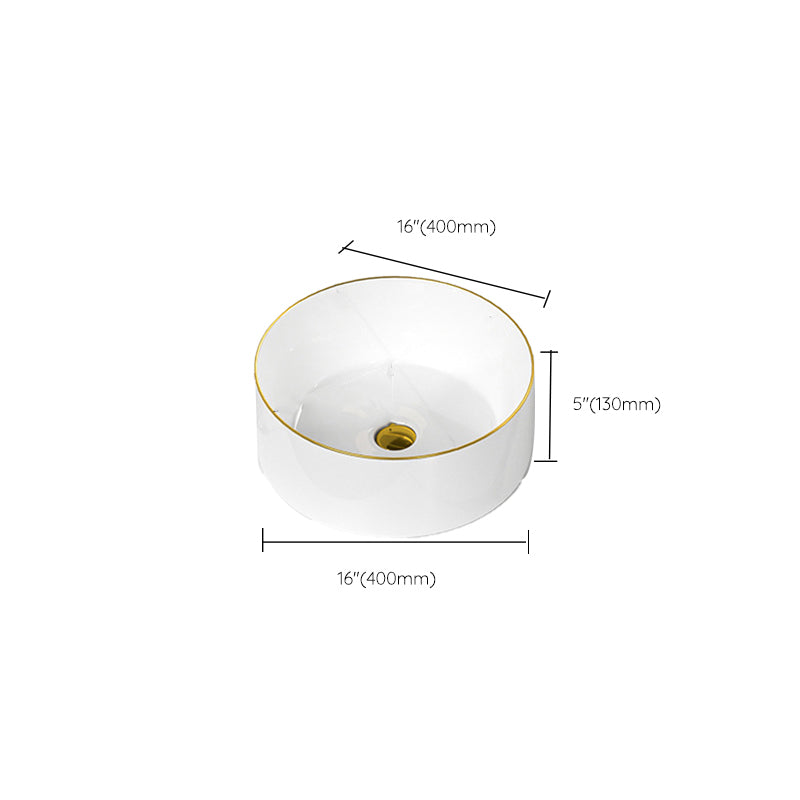 Traditional Vessel Sink Rectangular Porcelain with Overflow And Drain Assembly Wash Stand Clearhalo 'Bathroom Remodel & Bathroom Fixtures' 'Bathroom Sinks & Faucet Components' 'Bathroom Sinks' 'bathroom_sink' 'Home Improvement' 'home_improvement' 'home_improvement_bathroom_sink' 6842128