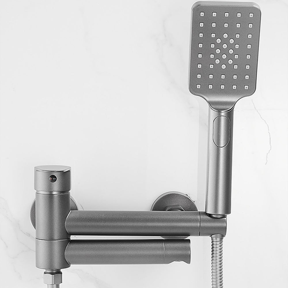 Wall Mounted Metal Tub Filler Low Arc Single Handle Tub Faucet Trim Clearhalo 'Bathroom Remodel & Bathroom Fixtures' 'Bathtub Faucets' 'bathtub_faucets' 'Home Improvement' 'home_improvement' 'home_improvement_bathtub_faucets' 6842183