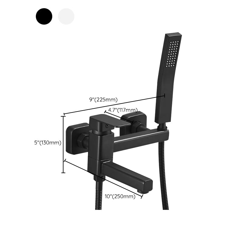 Wall Mounted Metal Tub Filler Low Arc Single Handle Tub Faucet Trim Clearhalo 'Bathroom Remodel & Bathroom Fixtures' 'Bathtub Faucets' 'bathtub_faucets' 'Home Improvement' 'home_improvement' 'home_improvement_bathtub_faucets' 6842200