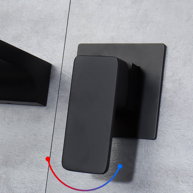 Contemporary Wall Mounted Metal Tub Filler One Handles Waterfall Tub Faucet Trim Clearhalo 'Bathroom Remodel & Bathroom Fixtures' 'Bathtub Faucets' 'bathtub_faucets' 'Home Improvement' 'home_improvement' 'home_improvement_bathtub_faucets' 6842259