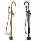 Floor Mounted Copper Bathroom Tub Faucet Set Freestanding High Arc Tub Filler Trim Clearhalo 'Bathroom Remodel & Bathroom Fixtures' 'Bathtub Faucets' 'bathtub_faucets' 'Home Improvement' 'home_improvement' 'home_improvement_bathtub_faucets' 6842299