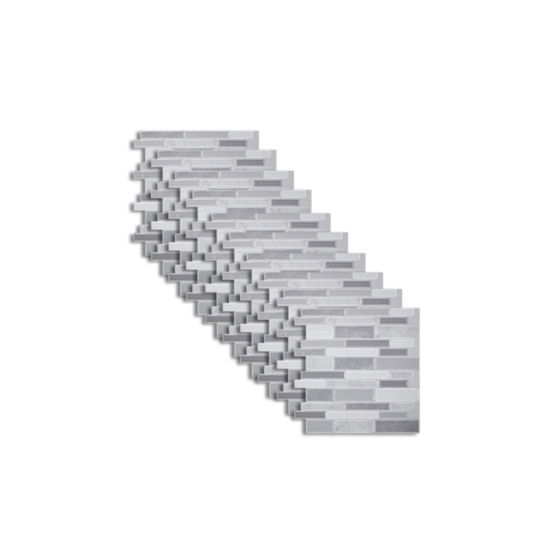 Peel and Stick Wall Tile Rectangle PVC Subway Waterproof Peel & Stick Tile 10-Pack Black-White Clearhalo 'Flooring 'Home Improvement' 'home_improvement' 'home_improvement_peel_stick_blacksplash' 'Peel & Stick Backsplash Tile' 'peel_stick_blacksplash' 'Walls & Ceilings' Walls and Ceiling' 6842456